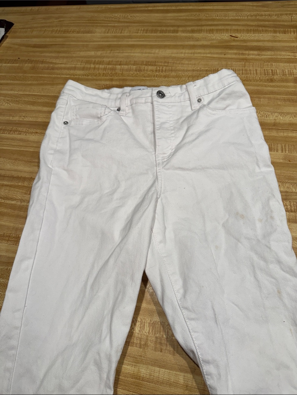 DKNY White Denim Jeans - Clean Waistband Detail
